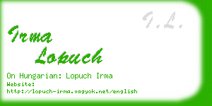 irma lopuch business card